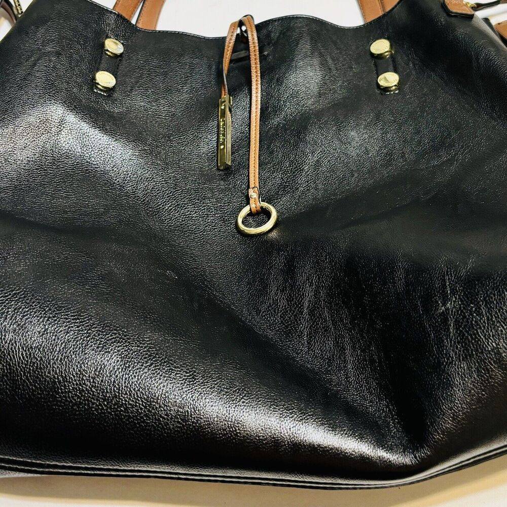 Calvin Klein Handbag/Tote Black/Brown Removable Brown Purse Business - Picture 2 of 13